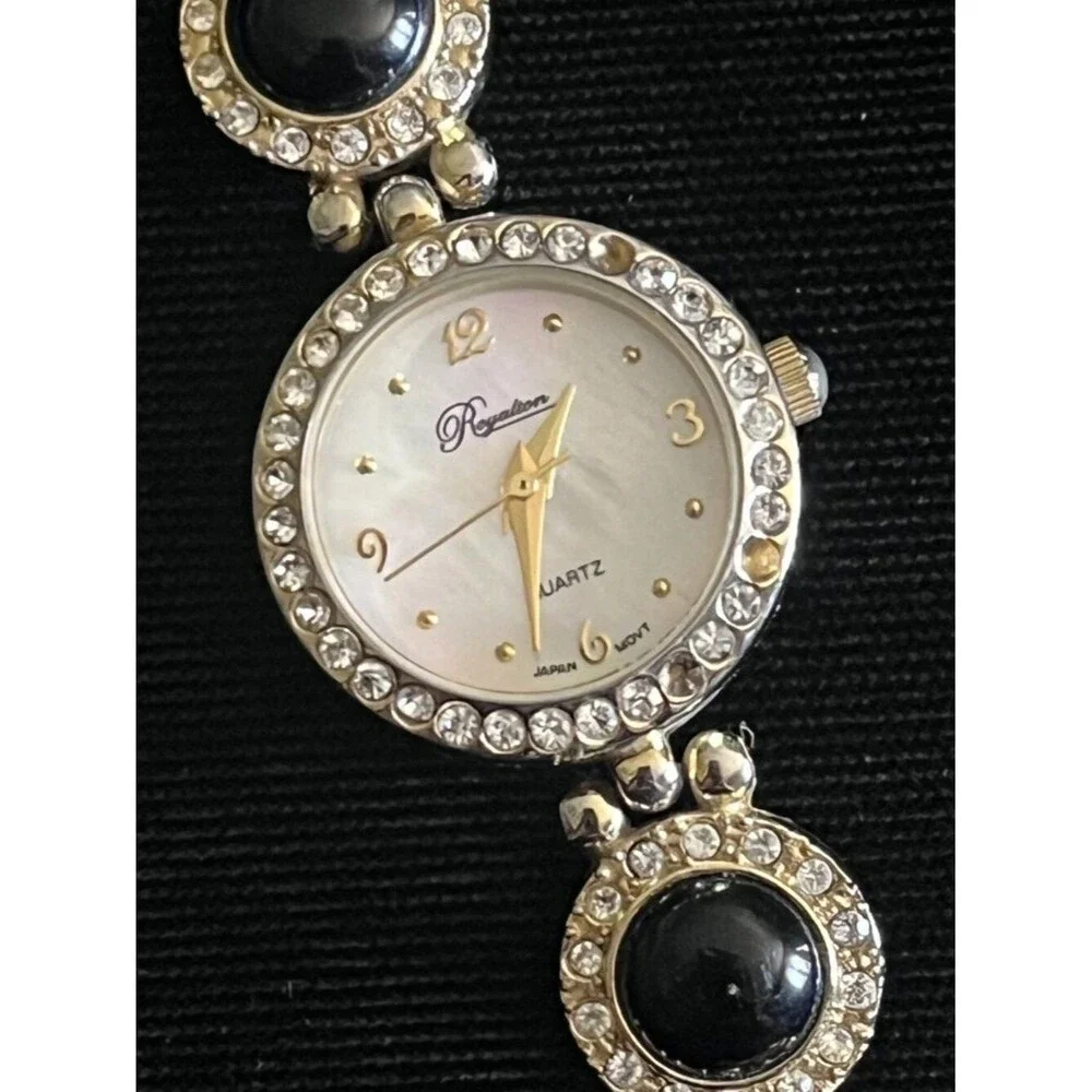 Royalton Womens Mother of Pearl Crystal Bracelet Watch V377